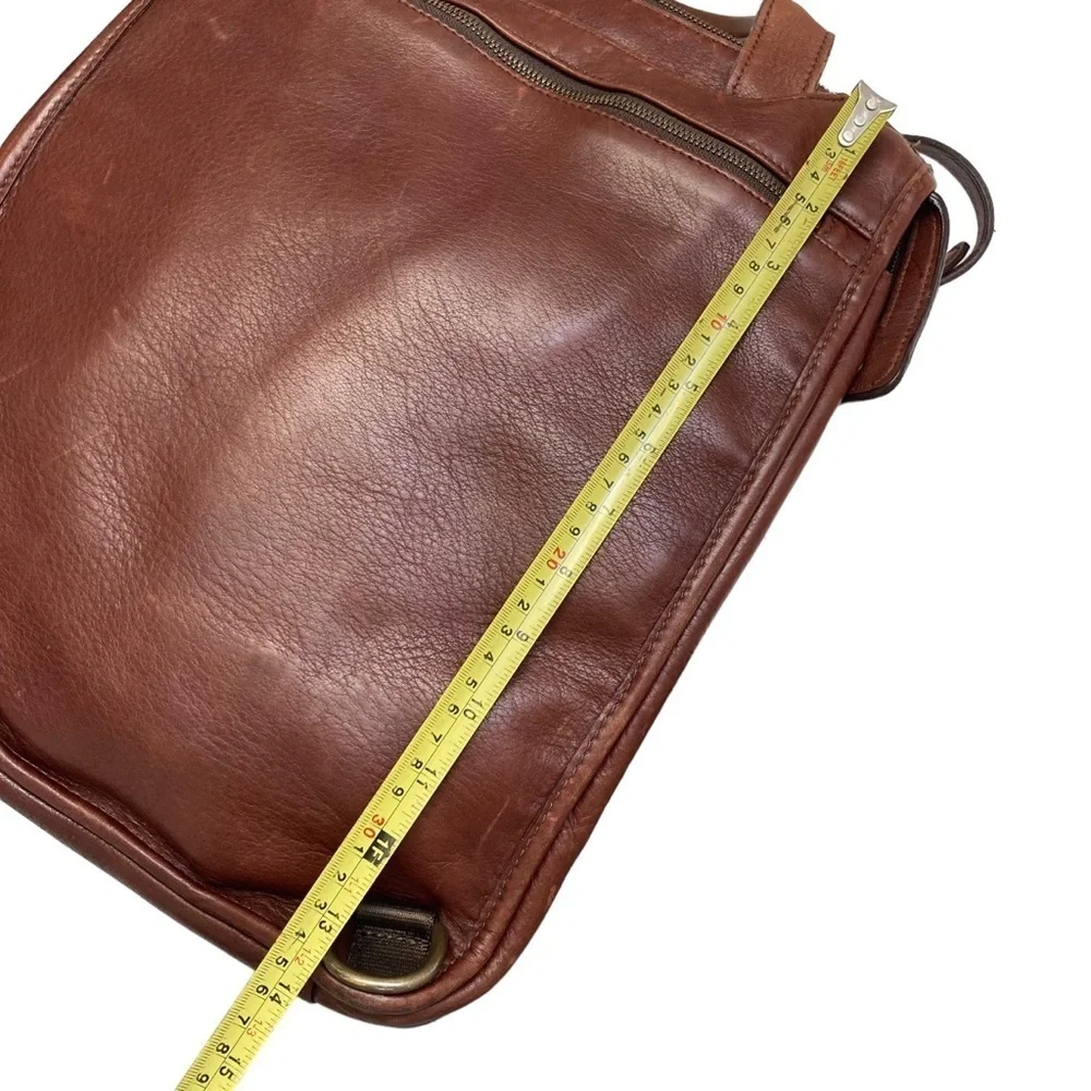 Allen Edmonds brown leather convertible backpack laptop bag carryon travel